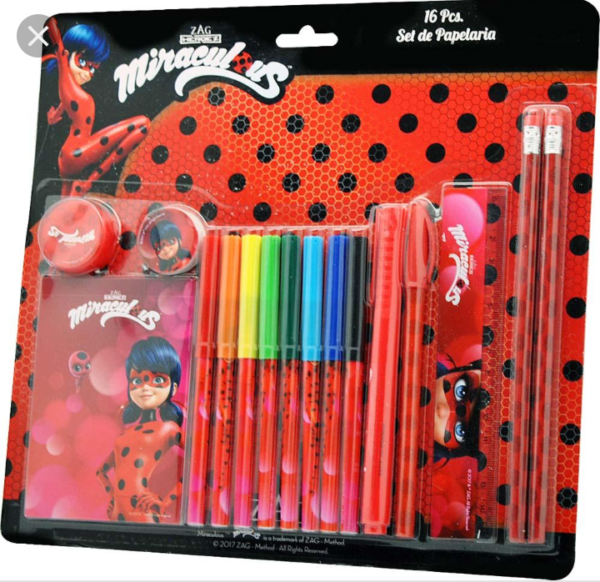 Set cancelleria Miracolous Lady bug 16 pezzi