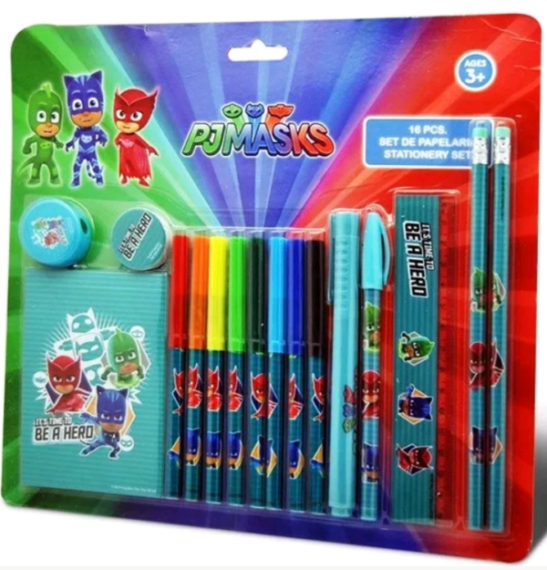 Set 16 pezzi cancelleria Pjmasks