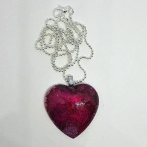 Pendente donna cuore bordeaux